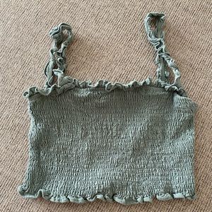 Smocked Ruffle Crop Top